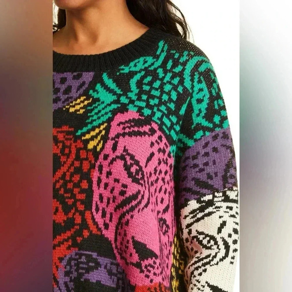 FARM Rio // Mixed Midnight Leopards Sweater - Picture 8 of 9